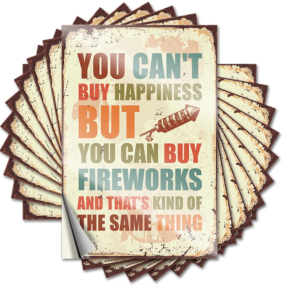 You Can't Buy Happiness But You Can Buy Fireworks Fall Tattoos | Bedroom Stuff Waterproof Vinyl Case Gamer Removable Decal Peel Stick(8X12CM)