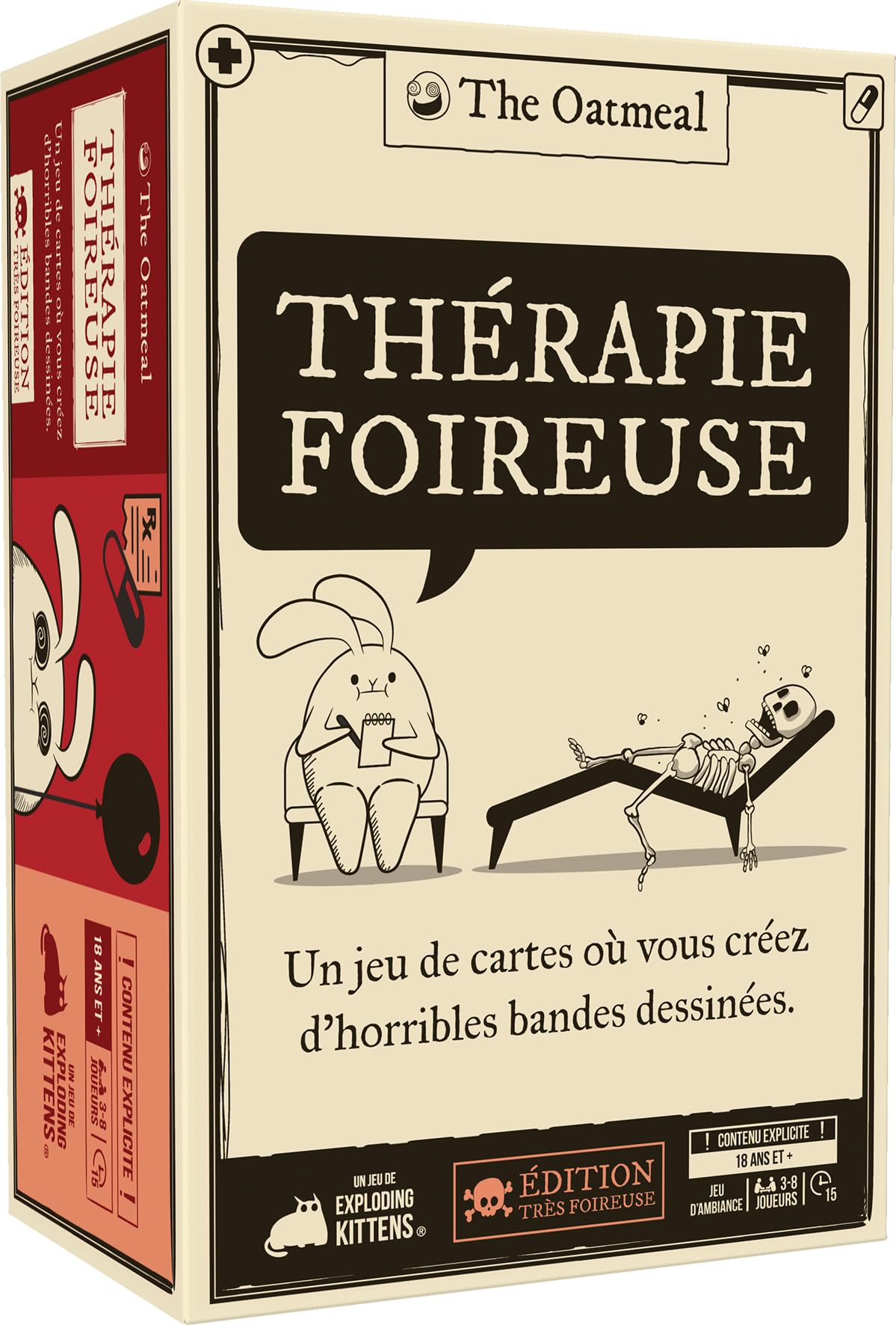Asmodee - Therapie FOIREUSE par Exploding Kittens - Jeu de Société d'Ambiance Adulte – Jeu de Cartes Humoristique & Explicite pour Soirées Entre Amis - 18+​Ans - 3 à 8 Joueurs - 15 Min - en Français