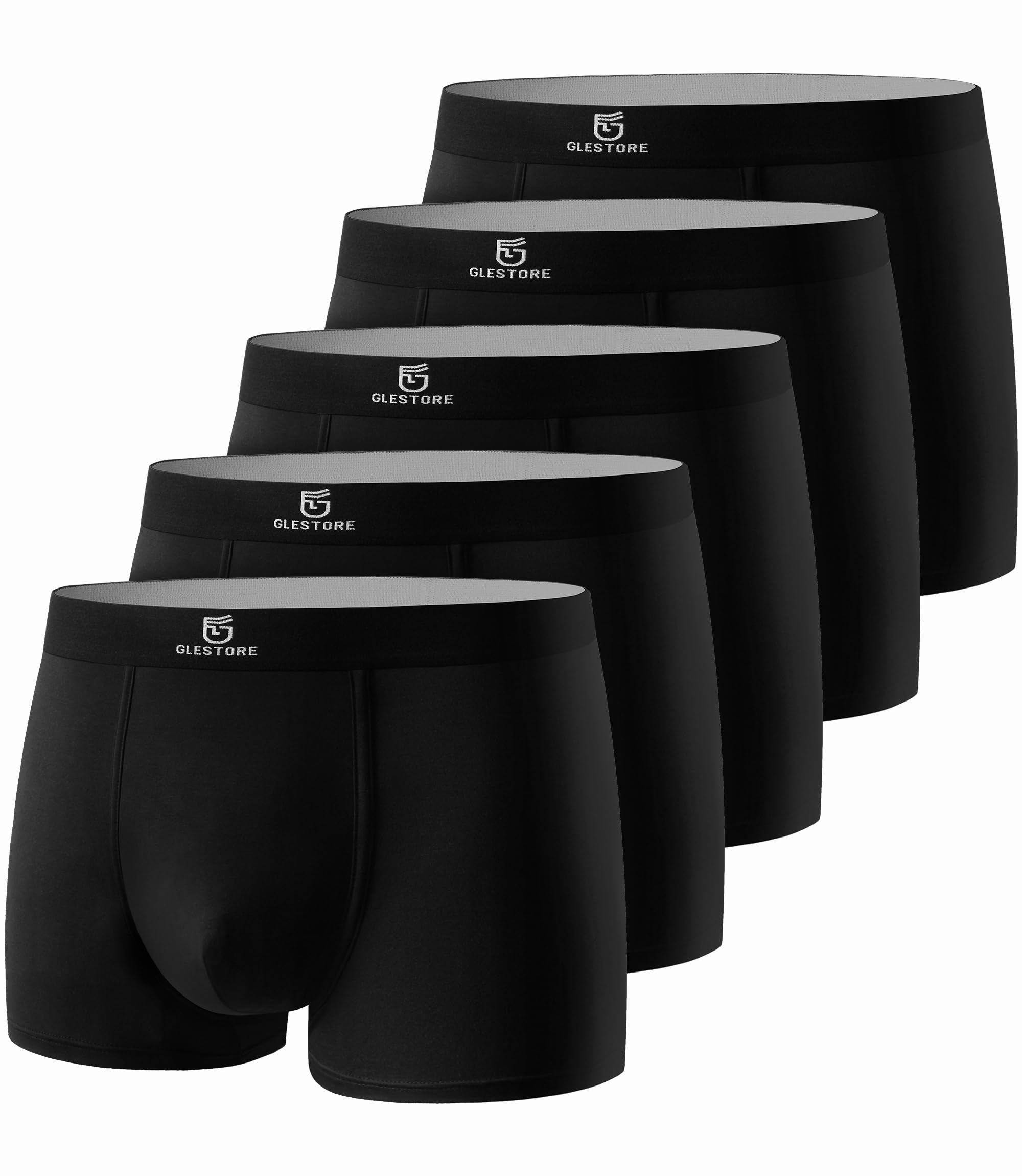 GLESTORE Unterhosen Männer Boxershorts Herren Modal Unterwäsche 5er Pack 5schwarz XL