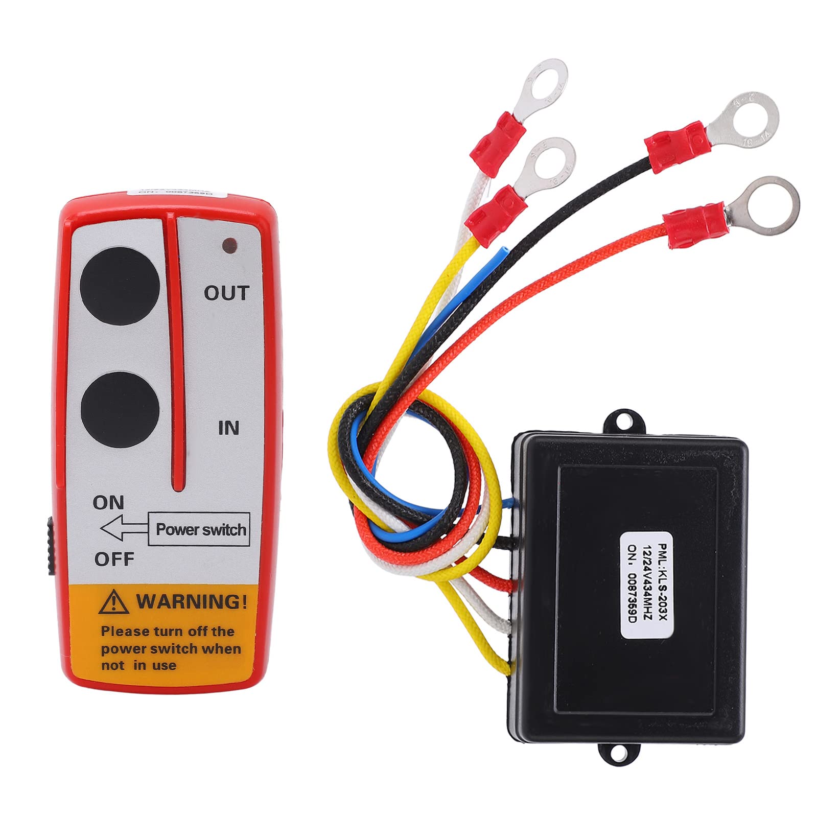 Kit Telecomando Wireless per Verricello, Portata 75 Piedi, Universale 12V/24V, con Ricevitore, per CamionATV SUV (rosso)