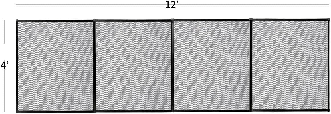 Giantex Pool Fence for In-Ground Easy DIY Installation Pool Barrier Safety Mesh Fence 4FootX12Foot Swimming Pool Fence, Black