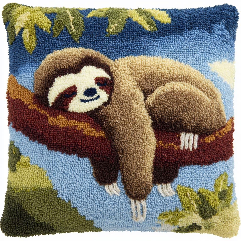 Wallustrioaw Latch Hook Cushions-G Latch Hook Cushion Kits,Animal Sloth
