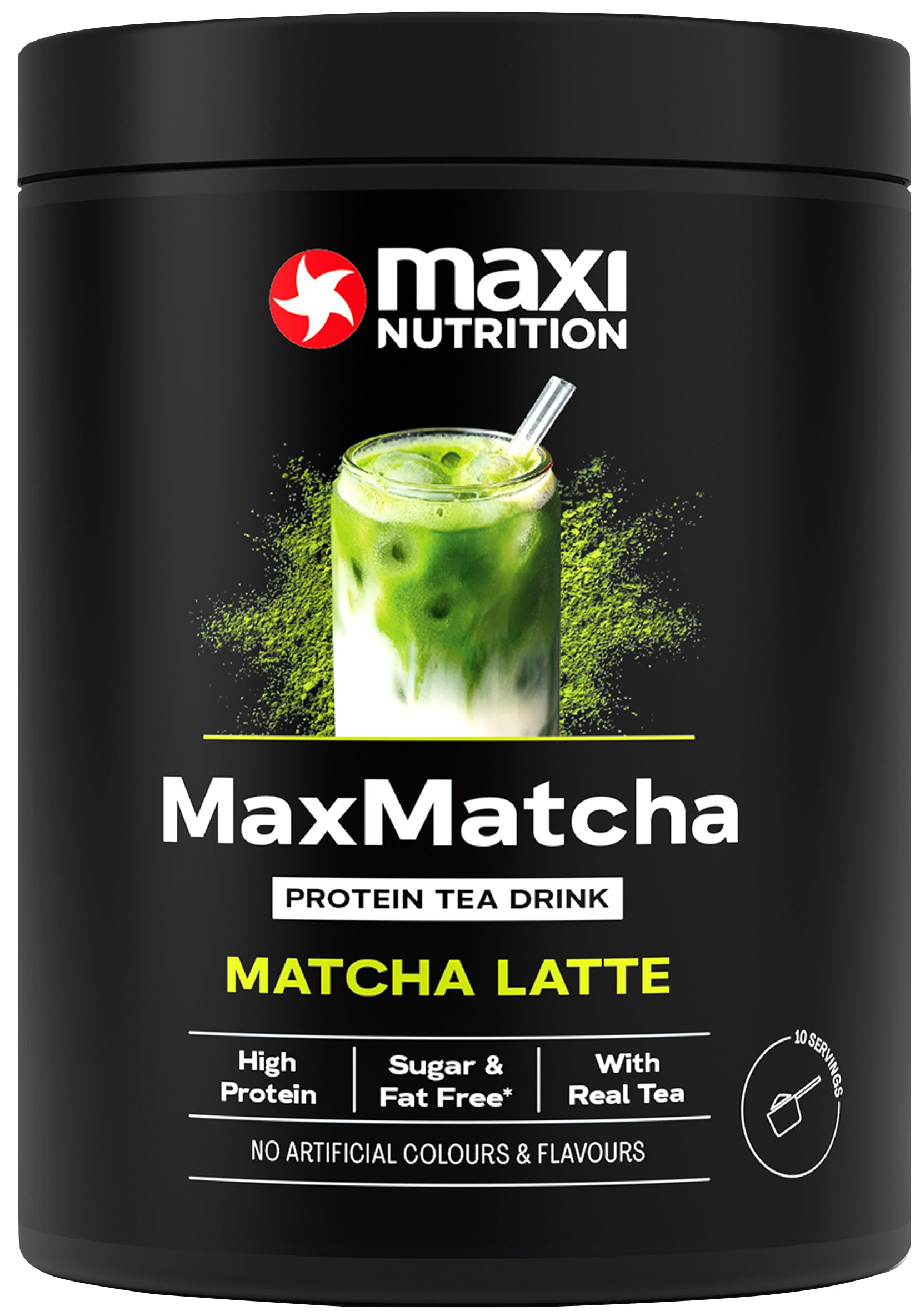MaxiNutrition MaxMatcha Classic Whey Protein 300 g with Japanese Matcha, Sugar Free & Low Fat, 21g Protein per Serving, 110 Calories. NO Artificial Colours & Flavours