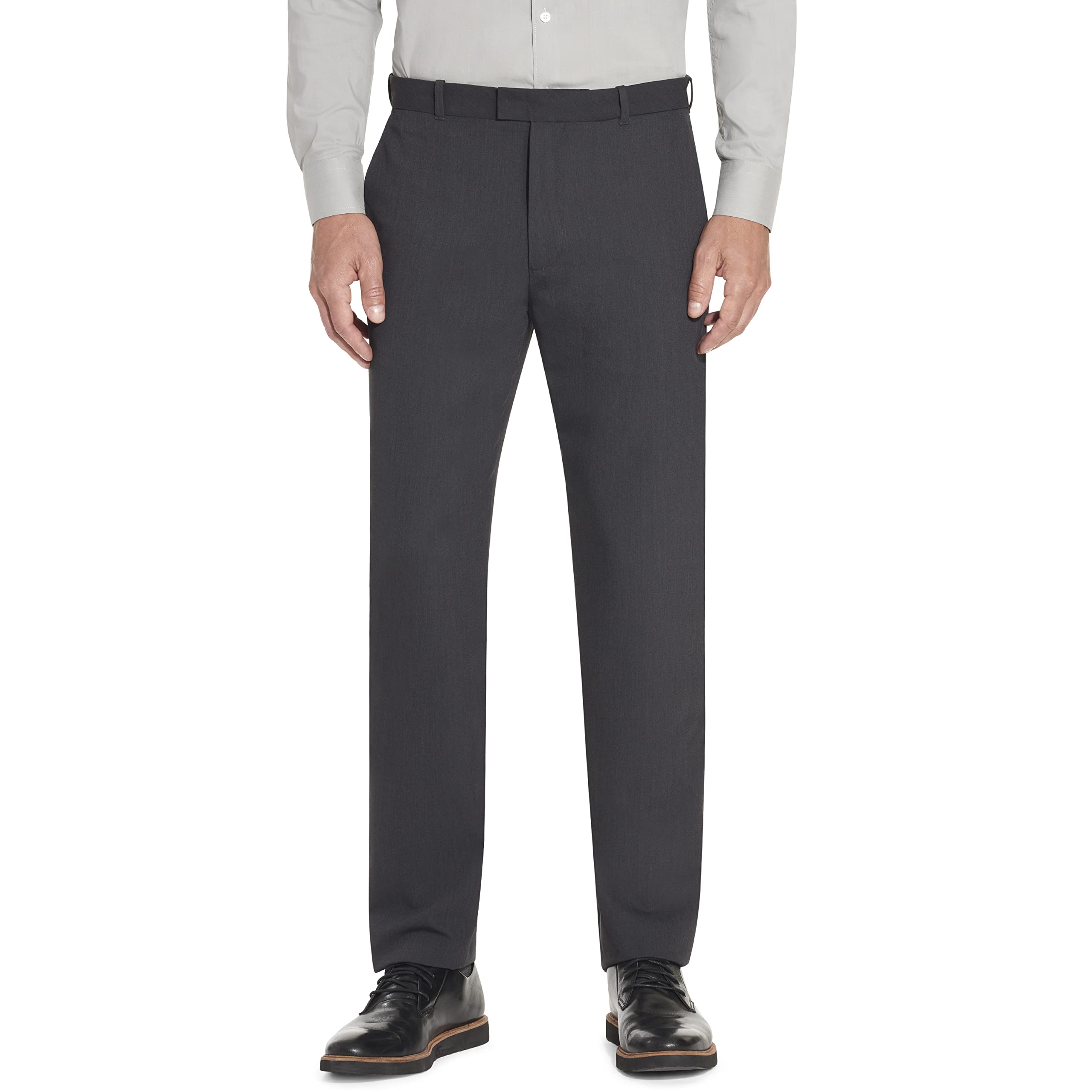 van heusen men's flex straight fit flat front pant, charcoal, 38w x 30l