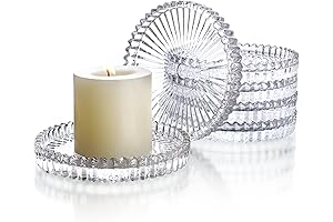 Clear Glass Pillar Candle Holder Plates