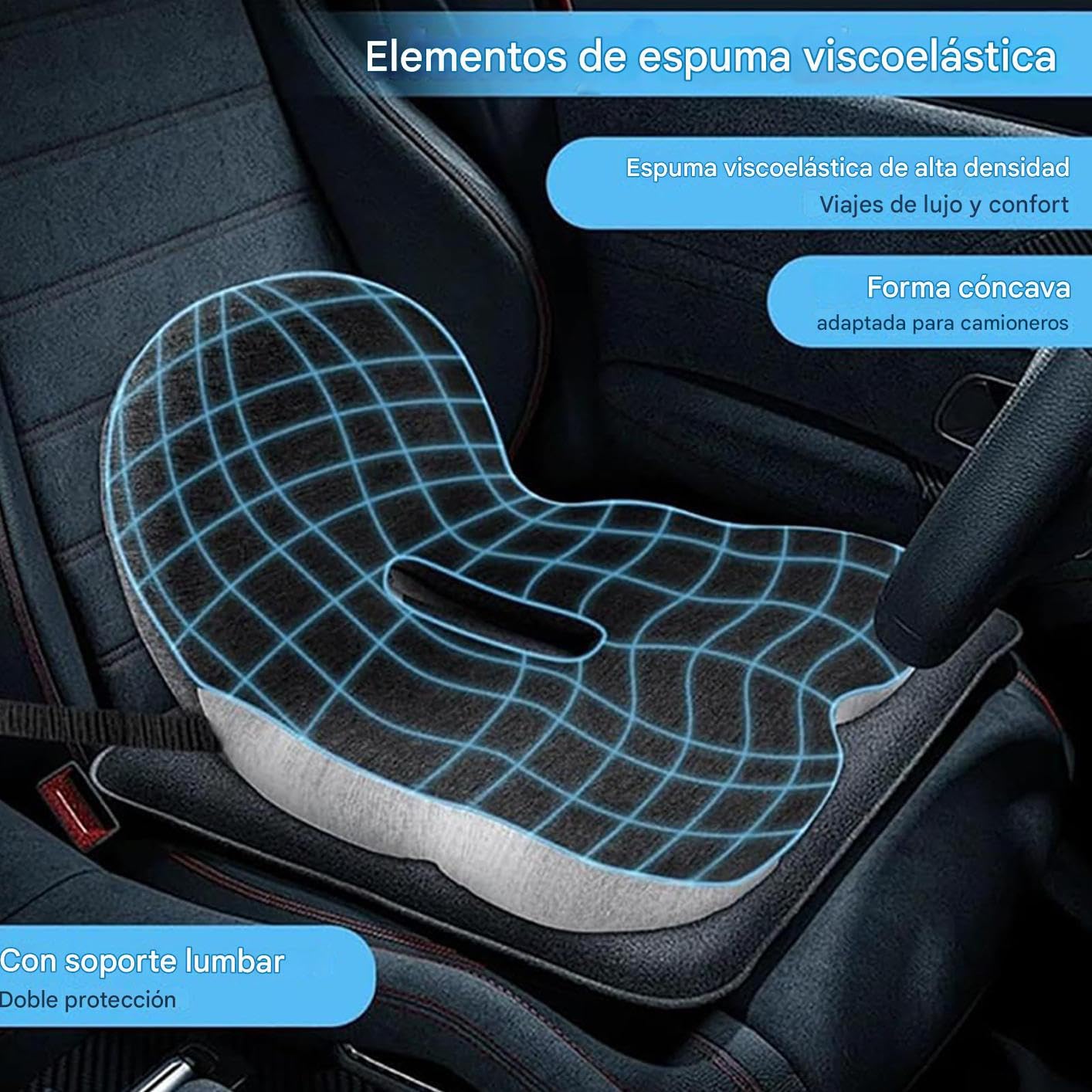 Genérico Cuscini per sedie, cuscino in memory foam a forma di L, protezione per il coccige e supporto lombare, per adulti anziani e viaggi