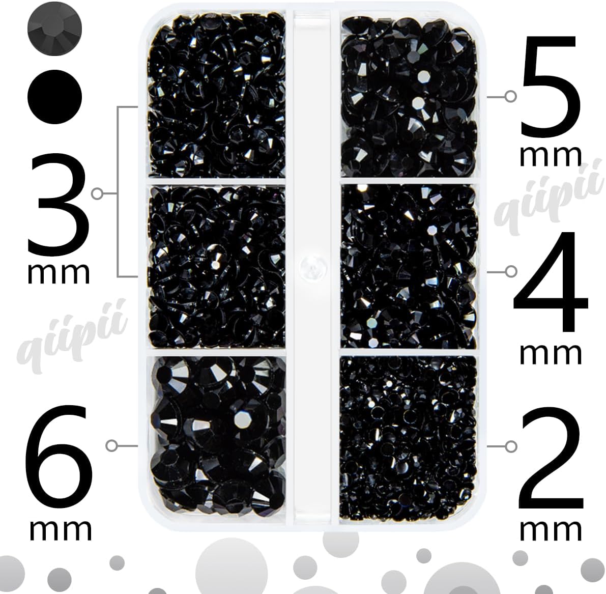 Solid Black Resin Flatback Rhinestones for Crafting Pure Black Flatback Jelly Stones 2mm 3mm 4mm 5mm 6mm Gems Diamonds for Nails Face Eyes Makeup Tumblers Bottles Crafts Clothes Shoes Phones - Image 4