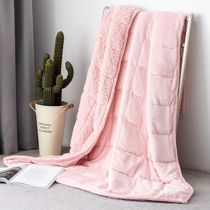 Topblan Sherpa Fleece Weighted Blanket 15lbs, Uniformed