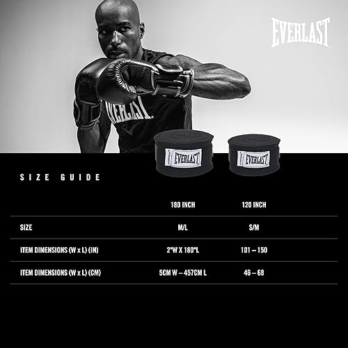 Miniatura 5 de Everlast Core Handwraps 120in  Boxing Hand Wraps for Gloves, Wrist & Knuckle Support