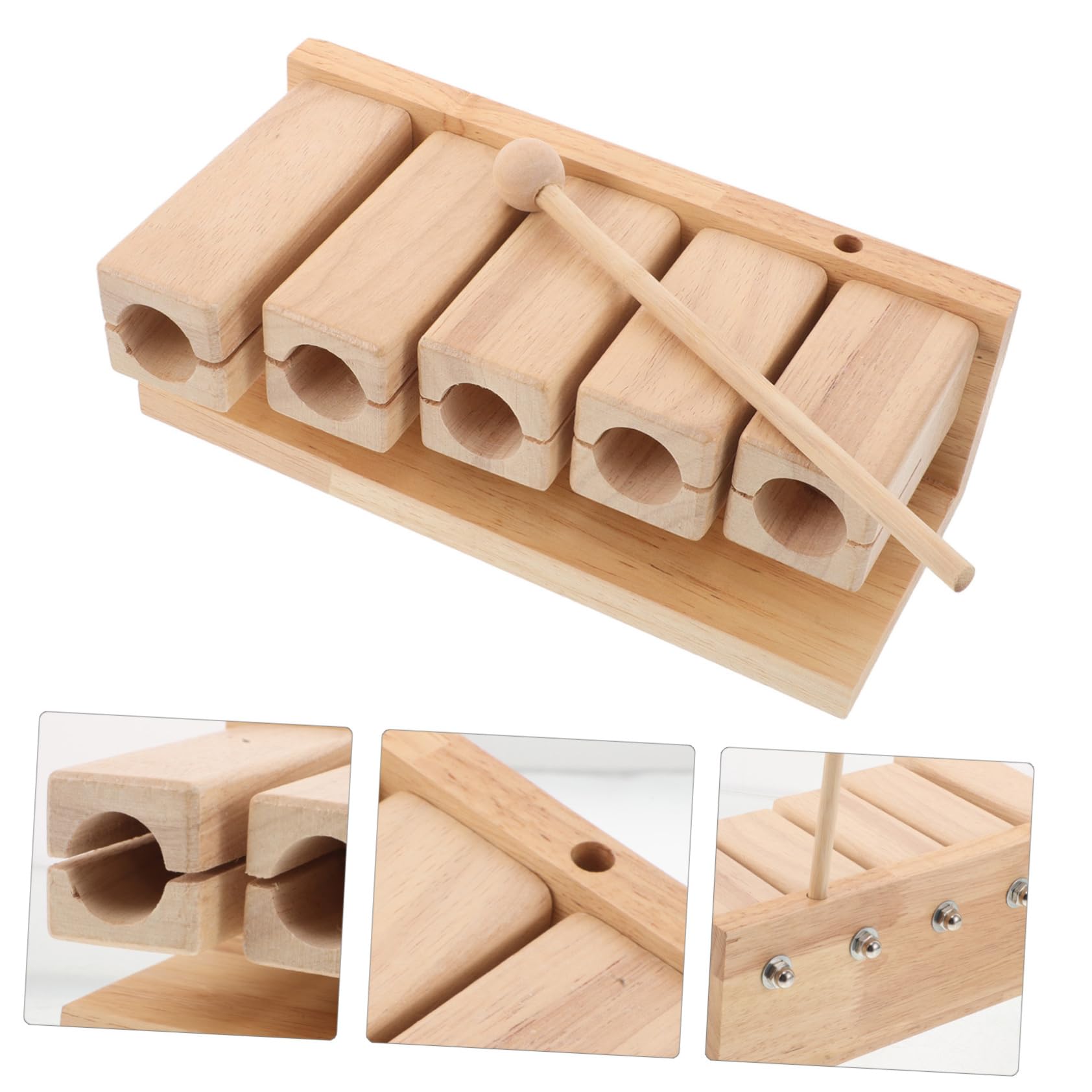 FRCOLOR Instrumento de Percusión de Madera con Bloque Rítmico para Educación Infantil Yoga y Musical para Desarrollo Social y Exploración Sonora