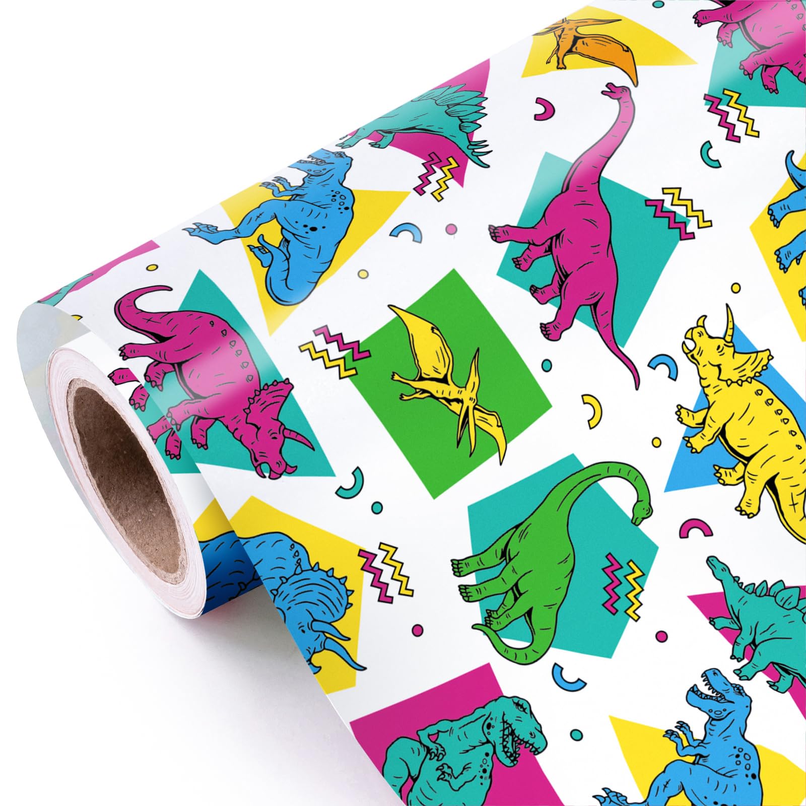 Photo 1 of WRAPAHOLIC Dinosaur Wrapping Paper Roll - 17" x 9.8 ft
