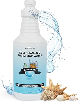 Steam & Go Demineralized Water for Steam Mop Clean Ocean Scent, 32 oz Pack of 1 | Scented Floor Cleaner Solution, Ready-to-Use, Compatible with Any Steam Cleaner