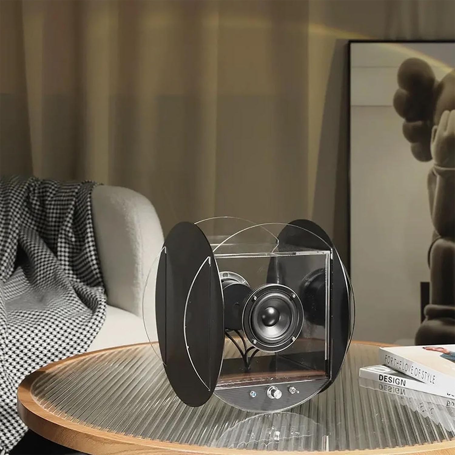 Lettore CD musicale Bluetooth, altoparlante rotondo con effetto sonoro coinvolgente e qualità del suono puro, supporta Bluetooth 5.0 per casa e galleria