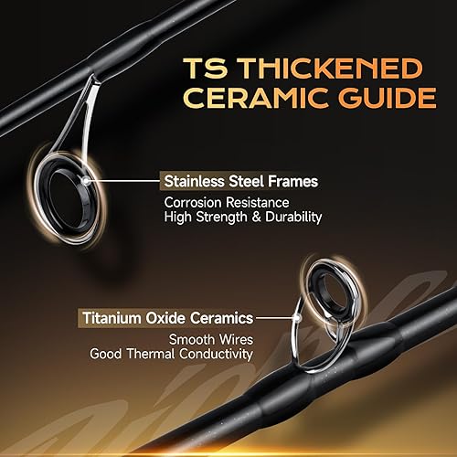 Miniatura 5 de HANDING Pioneer Ultralight Fishing Rod 2-Piece Trout Rod with Fast Action Ultralight/Light Power Thickened Guide Rings for Trout Crappie Panfish