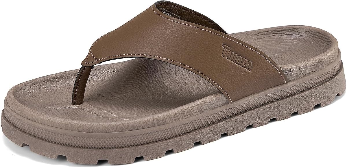 Mens Platform Sandals with Arch Support Adjustable Buckle Slides