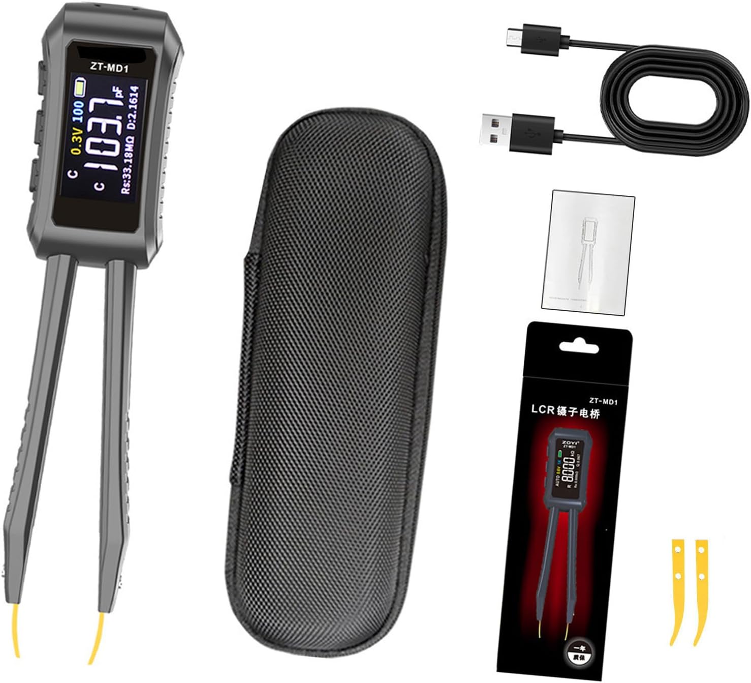 Portable Digital Tweezer Tester Diode Tester Measurement Tools Professional Meter Tweezer Clear Display Measurement Tool