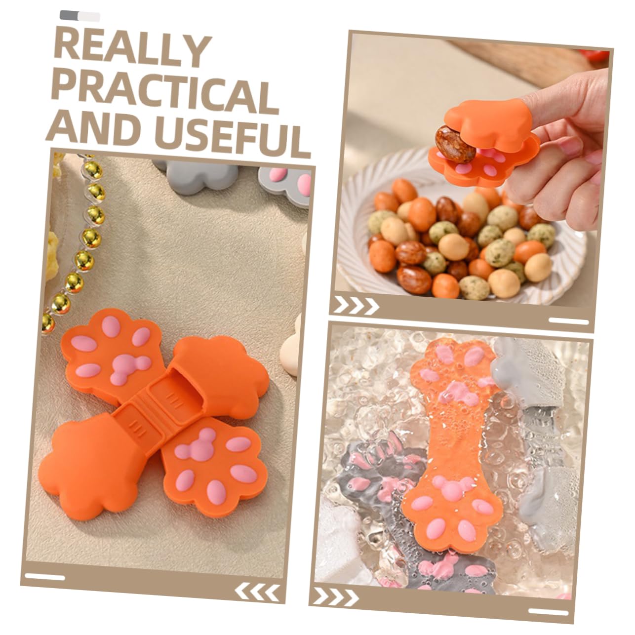 Alipis 8pièces Clips De Scellage Silicone Forme De Patte De Chat Pince à Snacks Et Alimentaires Pratique pour Conserver La Fraîcheur des Aliments