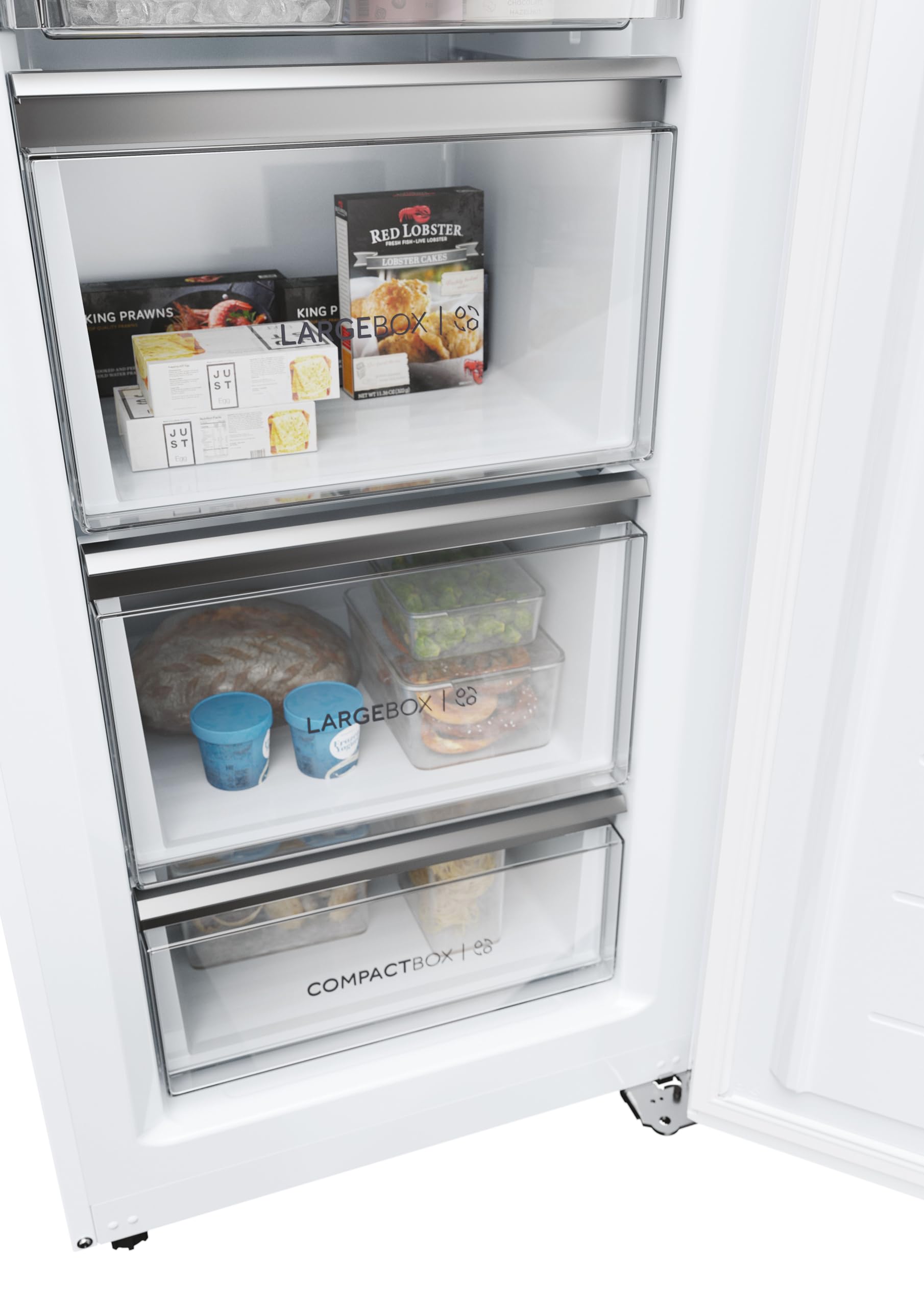 Haier Congelatore con sbrinamento automatico e macchina per cubetti di ghiaccio I Instaswitch H4F306WDH1 I Total No Frost congelatore, capacità 301 l, utilizzabile anche come frigorifero I Freezer con