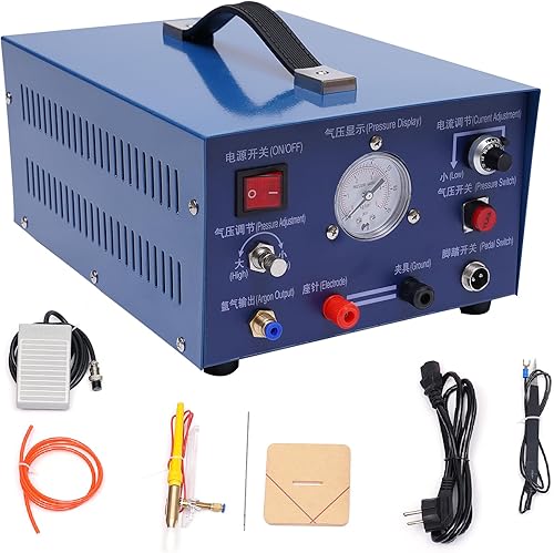 Miniatura 1 de Soldador por puntos de joyería, 0.5-80A Máquina de soldadura de chispas eléctrica continuamente ajustable por pulso, herramienta de joyería con