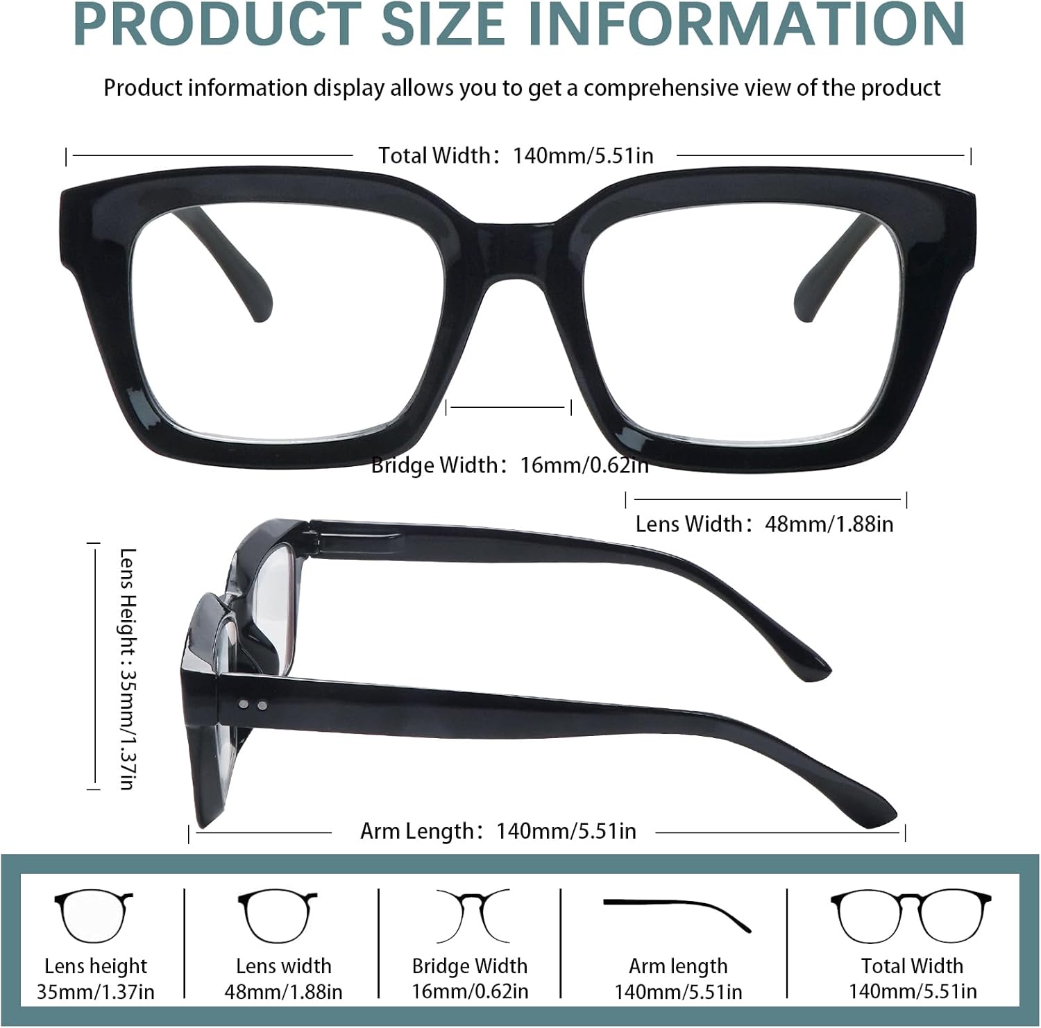 4 Pack Progressive Multifocus Reading Glasses for Women Oprah Style Blue Light Blocking Computer Readers - Image 6