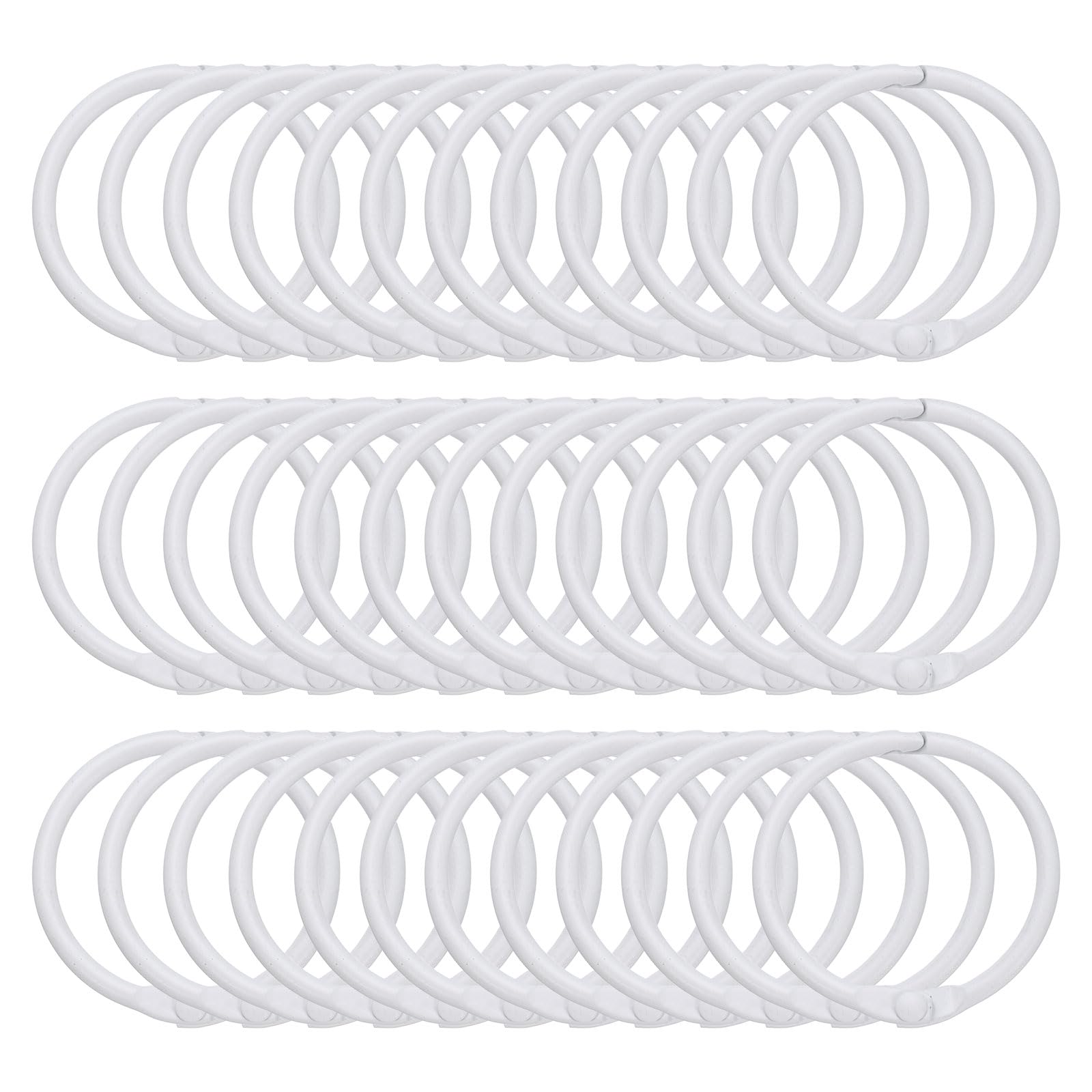 Anneaux de rideau de douche uxcell anti-chute lot de 36 crochets en fer blanc de 3,3 cm