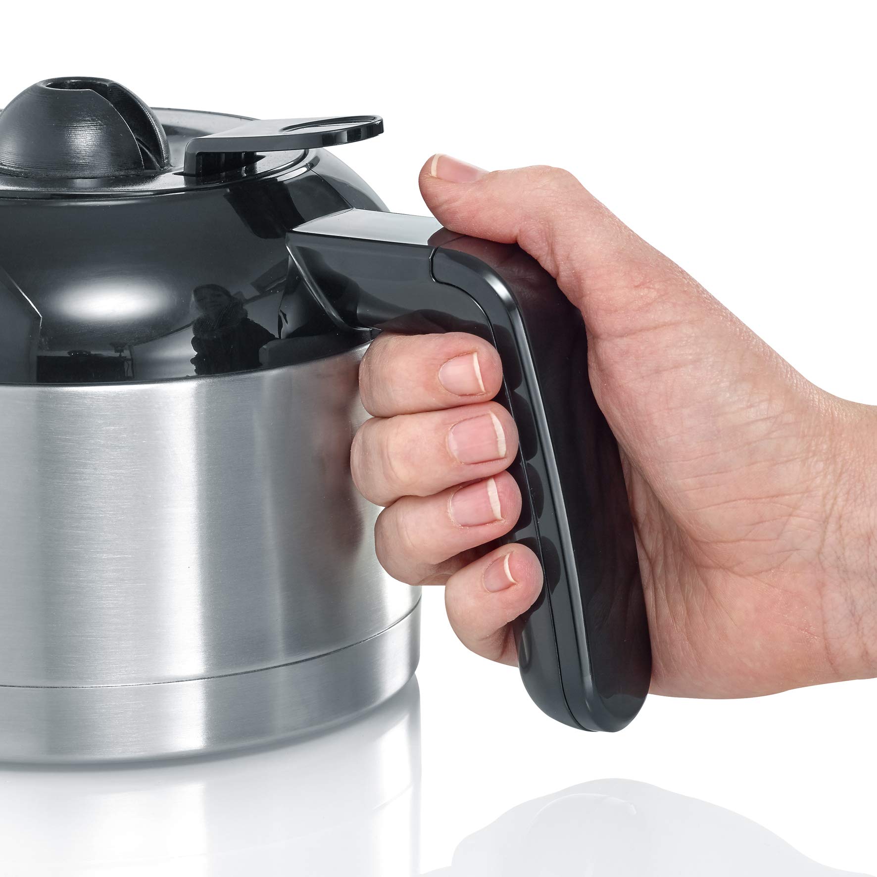 Severin KA 4845 Libera installazione Manuale Macchina da caffè con filtro 1L 8tazze Nero, Acciaio inossidabile macchina per caffè