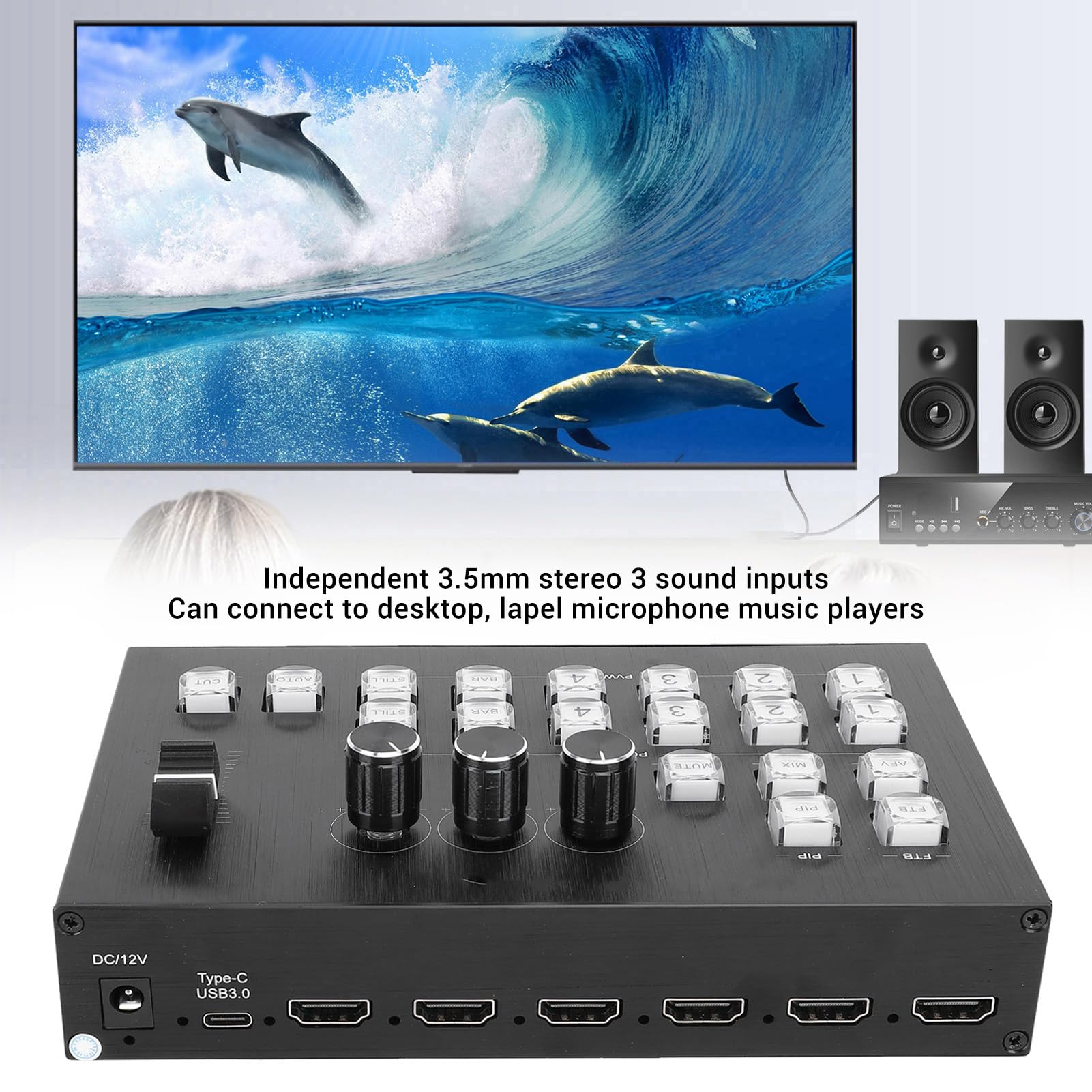 Amazon.com: Live Stream Switcher, 1080P 60Hz, 4 in 2 Out HDMI Port