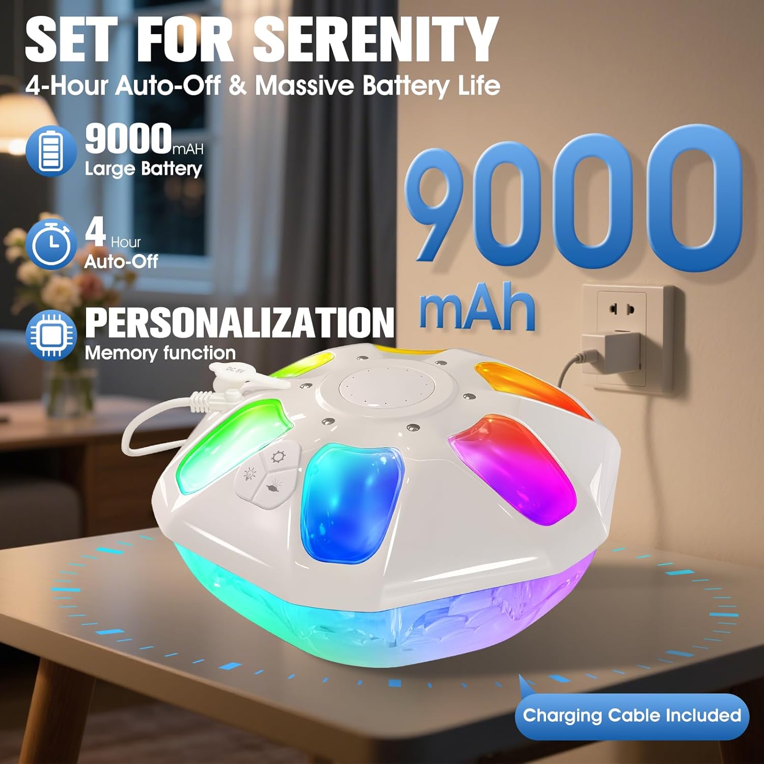 ChlorStar Upgraded Pool Fountain,9000mah Rechargeable Floating Pool Fountain with Light Show,Above Ground Pools Water Fountains Pump with Anchor,Swimming Inground Pools Fountains for Pond-1PC (White)