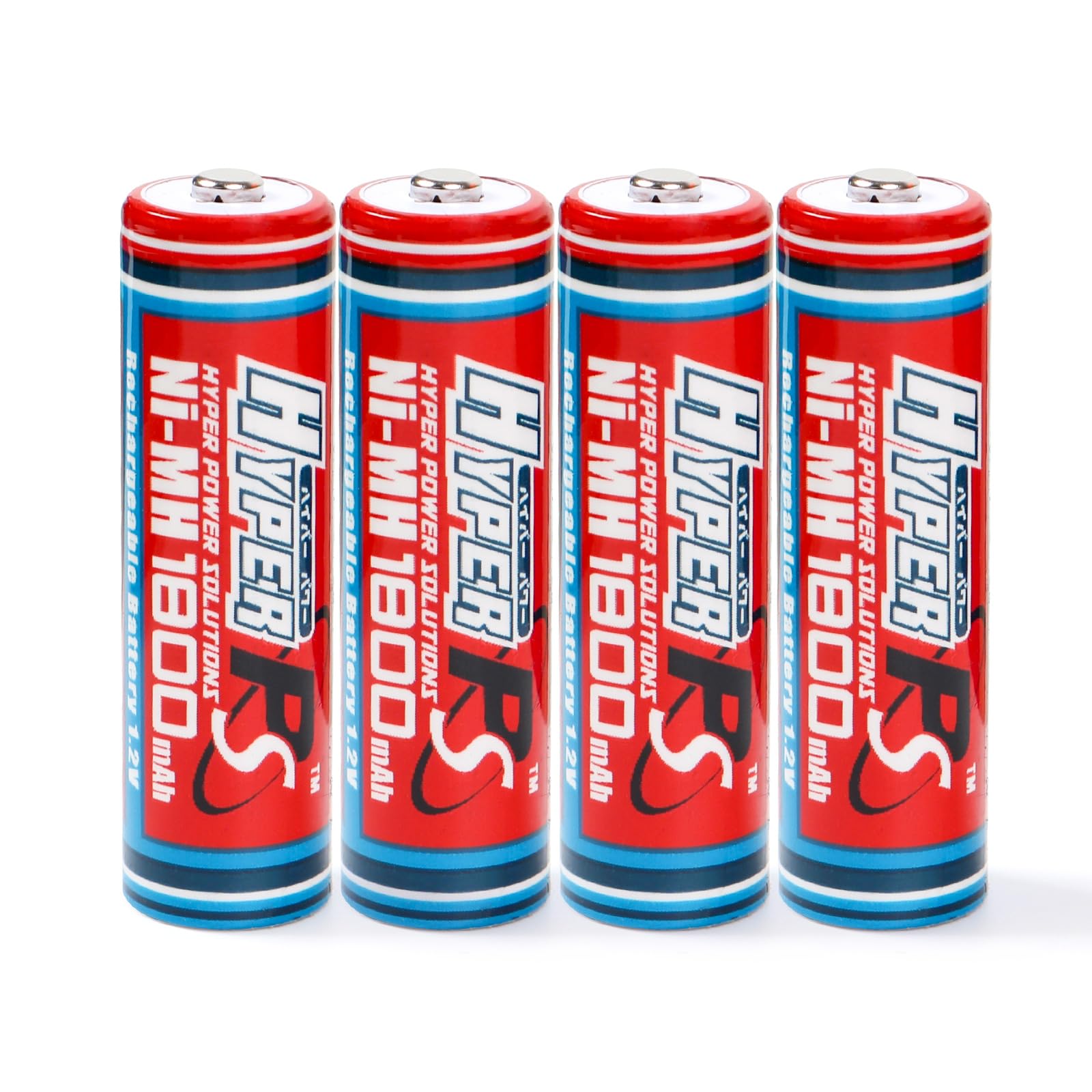 4 Pack 1.2V AA 1800mAh Ni-MH Rechargeable Battery for High-Drain Devices, Quick Charge