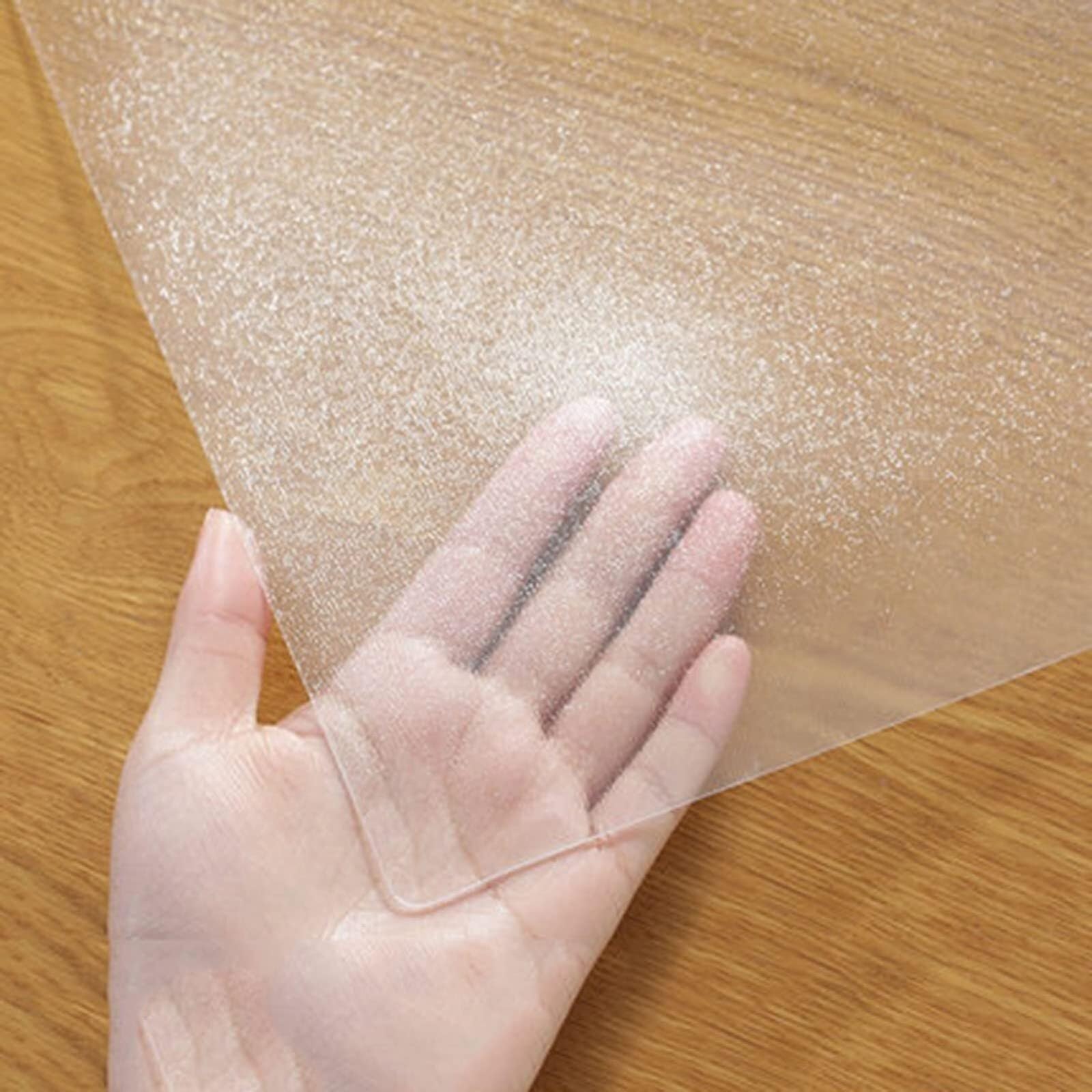 QBYRSSS Transparent Table Cover Protector 1.5mm ClearTable Protector MatWipeable NonSlip Cover for Rectangular Dining Tables (90x150cm) Durable Easy to Clean Ideal for Home & Kitchen Protection