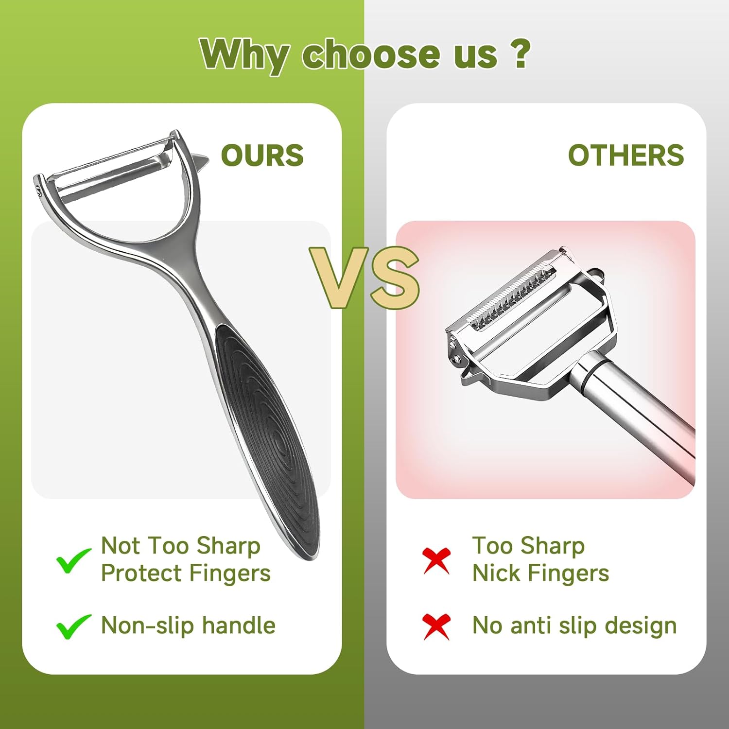 Built-in Bottle Opener Garlic Press Rocker Set Stainless Steel And All-in-One Kitchen Vegetable Peeler, Premium peelers For Kitchen - Ideal For Potato, Apple, Carrot, Fruit And More