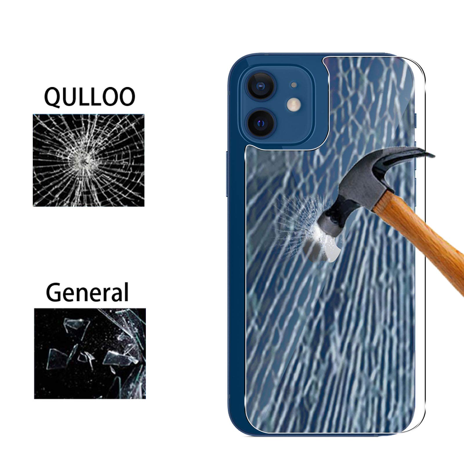 Vetro Temperato IPhone QULLOO Back Pellicola Per IPhone 12 Mini, Durezza 9H Vetro Temperato Full Schermo Protezione Per IPhone 12 Mini -2 Piezas Vetro Temperato IPhone 12 Mini