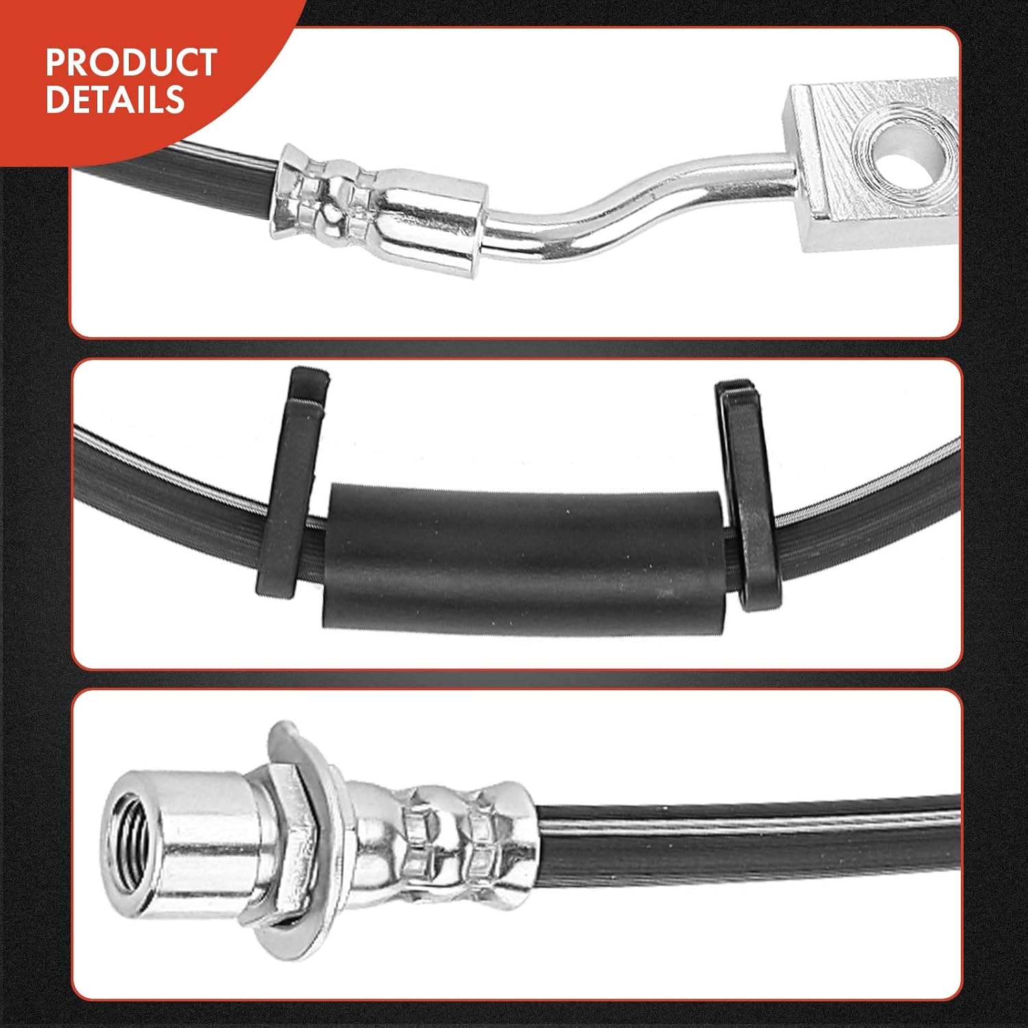 A-Premium Front Passenger Brake Hydraulic Hose Compatible with Select Dodge and Jeep Models - Durango 2011-2021, Grand Cherokee 2011-2015 2018-2020 - Replace# 68368360AA