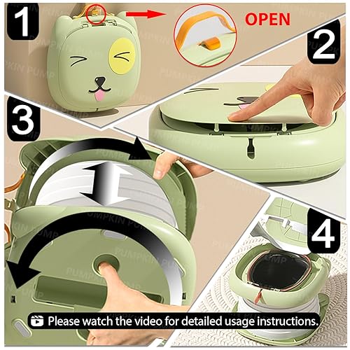 Miniatura 2 de Orinal portátil para niños pequeños, plegable, para entrenamiento de orinal para automóvil, camping, interior y exterior, baño para niños, niñas,