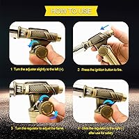Vista 4 de FunOwlet Encendedor de butano recargable, sopletes de soldadura de metal de alta calidad con llama de precisión ajustable para cocina culinaria