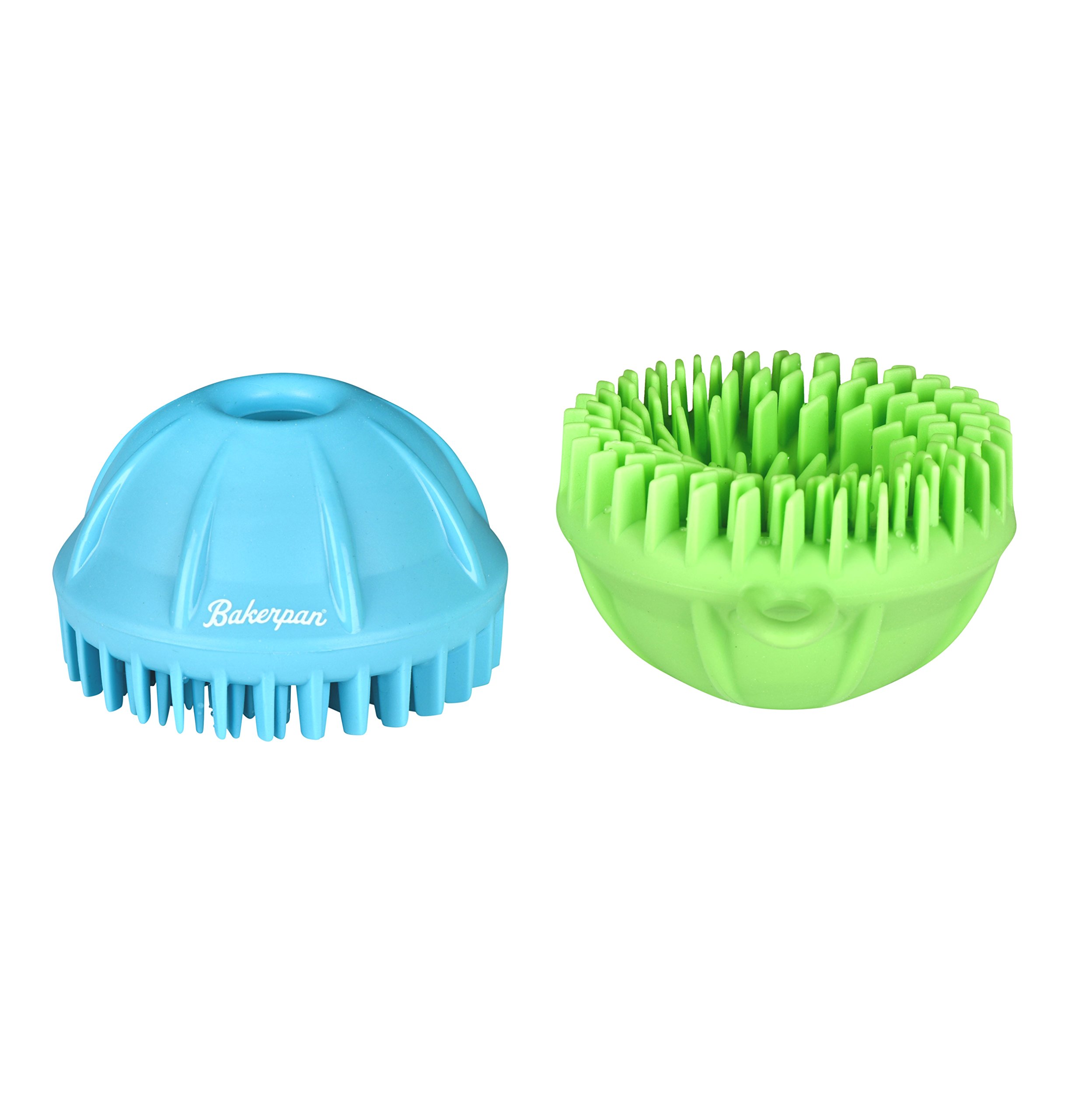 Bakerpan Silicone Vegetable Brush Scrubber, Potato Brush, Fruit Scrubber, Egg Brush for Cleaning Fresh Eggs - Set of 2