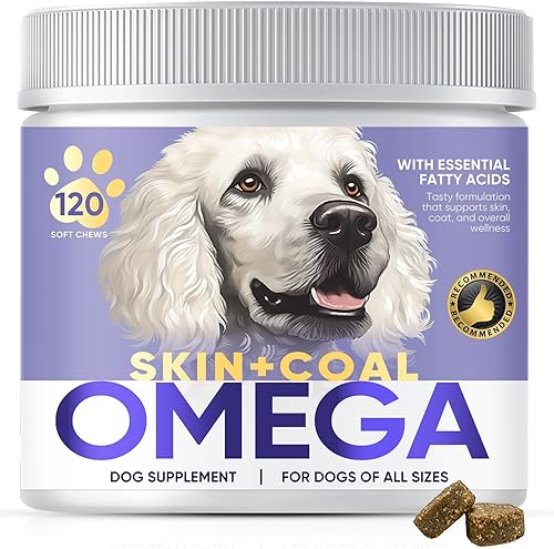 Miniatura 1 de ZNFSZ Suplemento de piel y pelaje para perros, calmante para la piel y el pelaje, suplemento suave masticable para piel sana y pelaje brillante,