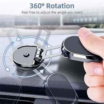 Cell Phone Holder,720-Degree Adjustable Swivel and Foldable Phone Bracket,New Alloy Folding Magnetic Car Phone Holder,720 Rotate Magnetic Car Phone Holder Foldable Universal (Silver*2)