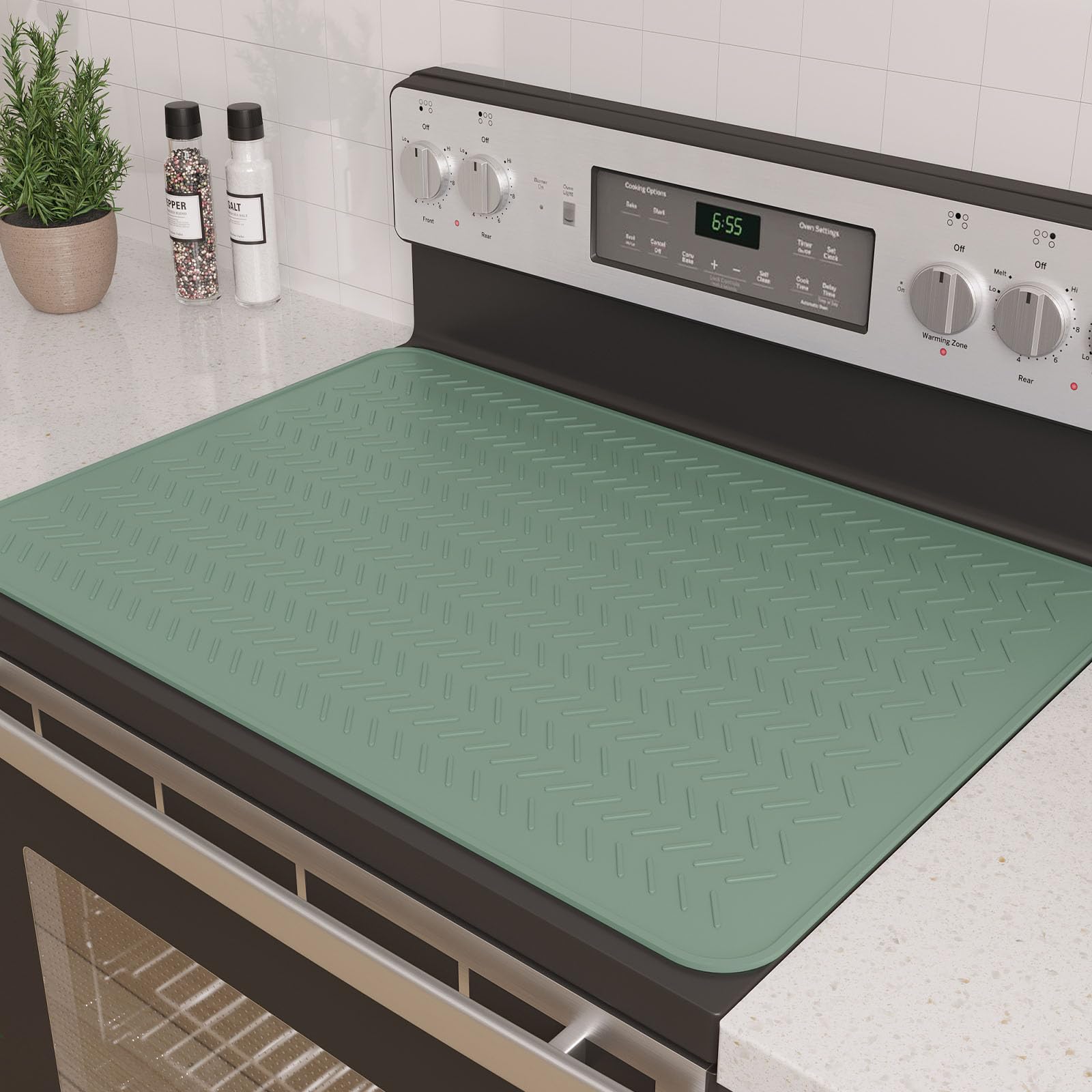 Stove Top Covers for Electric Stove, Thickened Premium Silicone Stove Mat for Glass Top Stove, 28 x 20 Glass Stove Top Cover Protector, Oven Range Top Cover, XL Dish Drying Mat