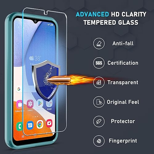Miniatura 6 de Funda para Samsung Galaxy A14 5G con protector de pantalla  protector de lente de cámara resistente a prueba de golpes cubierta protectora de cuerpo