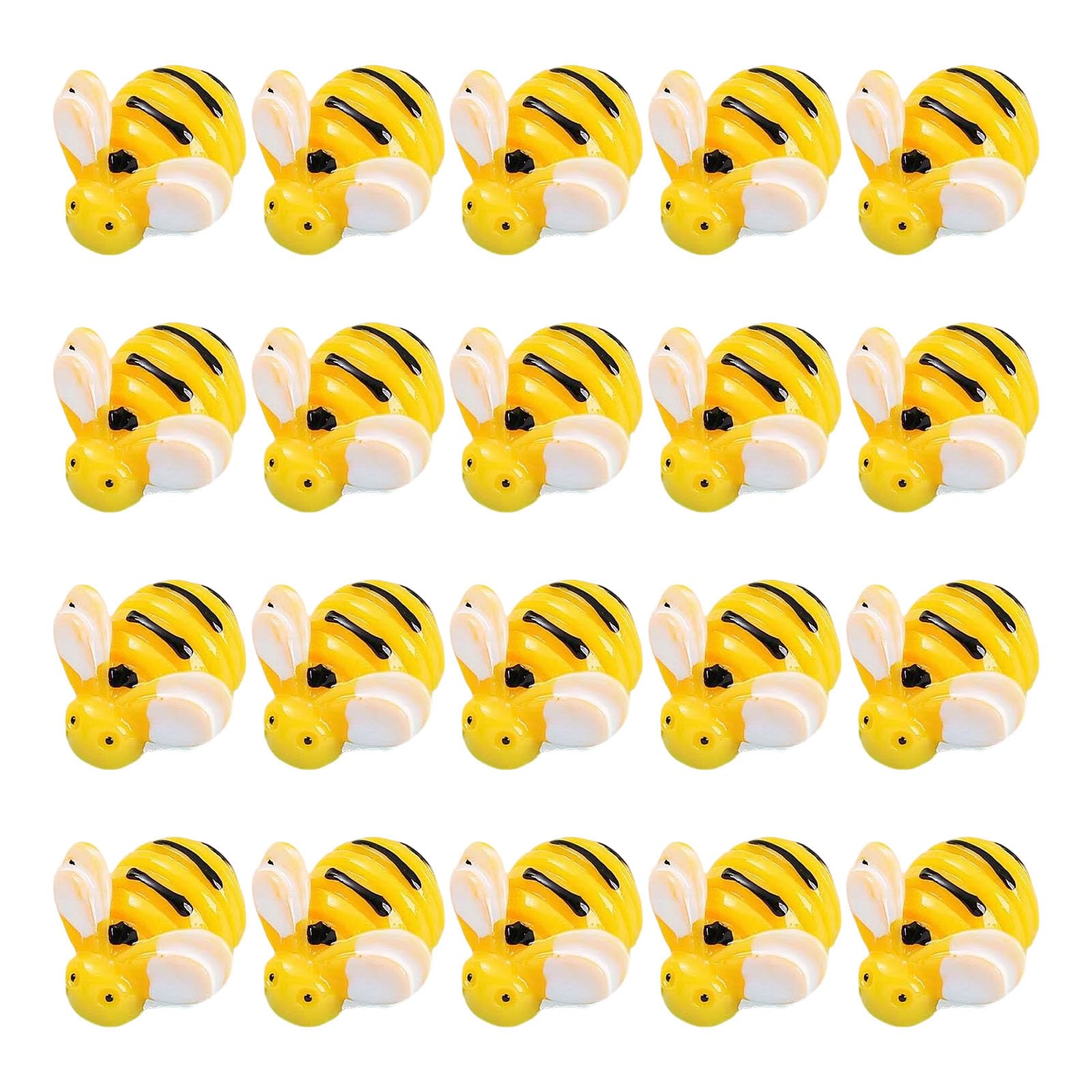 Hredyqw Of 20 Strong Miniature Bees Decorations Sticker for Refrigerator Whiteboards Metal Surfaces Ornaments Resins Refrigerator Magnets