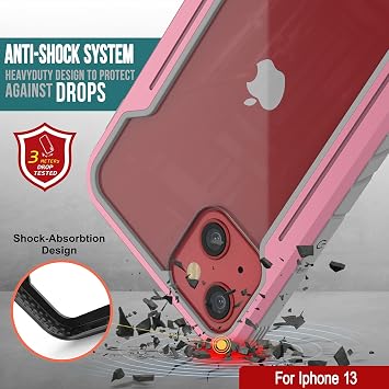 Punkcase iPhone 13用 アベンジャーディフェンスシリーズ ミリタリーグレード保護カバー アルミフレーム クリアバック iPhone 13 6.1インチ2021用究極の落下保護 ローズゴールド