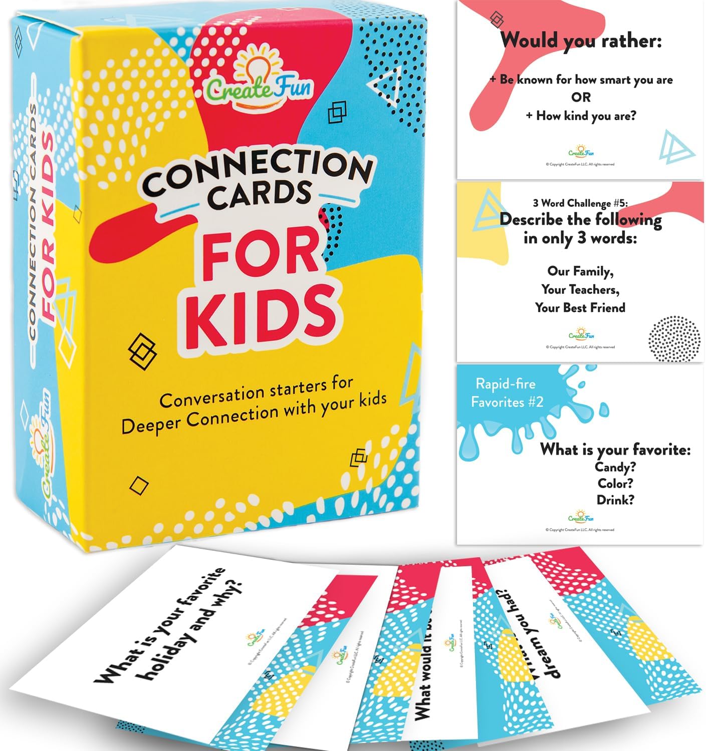 CreateFun Summer Fun Activities for Kids – 101 Playful Conversation Cards for Ages 3+ to Build Confidence, Spark Connection & Strengthen Family Bonds