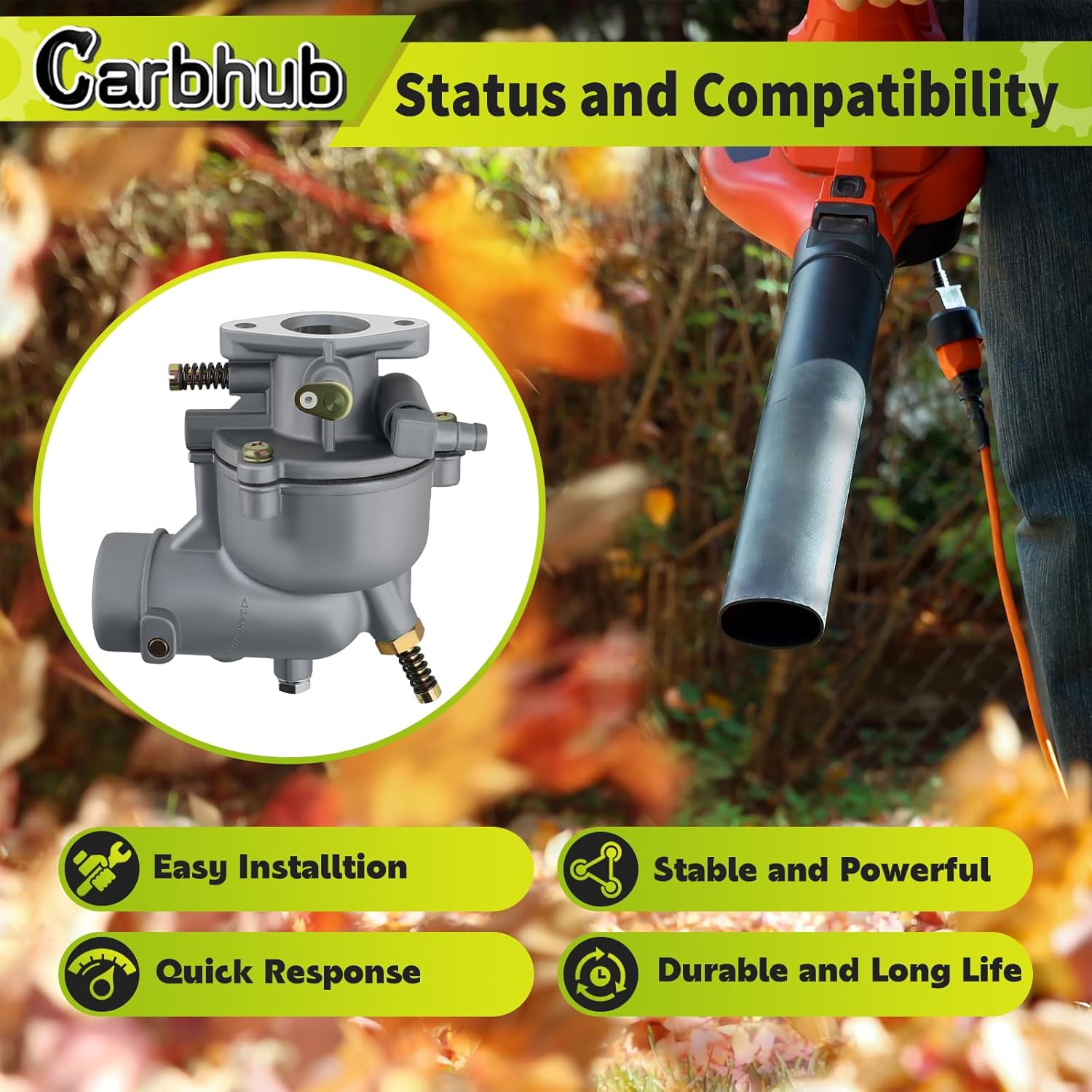 Carbhub Carburetor Replacement for 390323 394228 398170 7HP 8HP 9HP Horizontal Engines Troybilt Carb