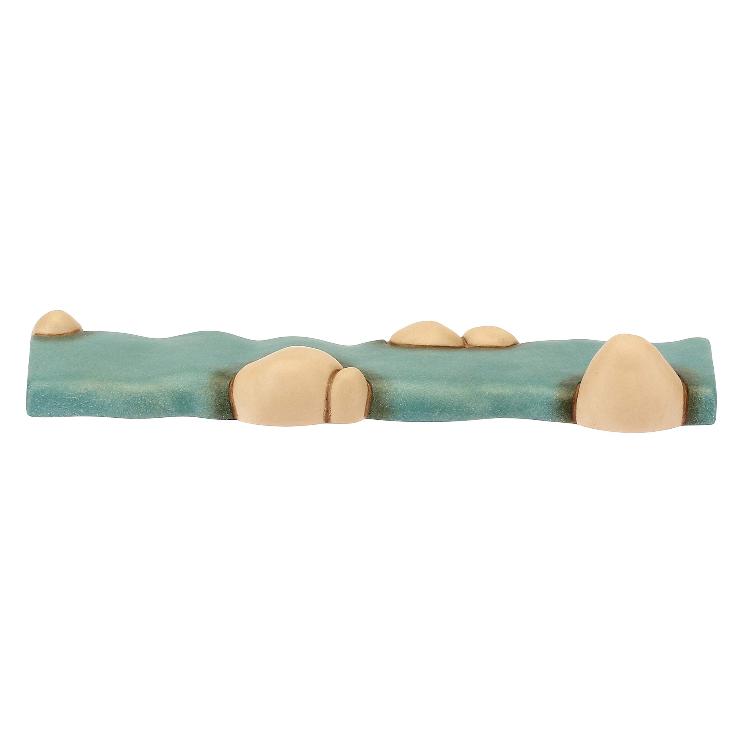 THUN - Set con 1 Pezzo di Fiume Dritto e 1 Curvo - Presepe Classico - Ceramica - 13x5,6 x2 cm h e 15x5,6 x2 cm h