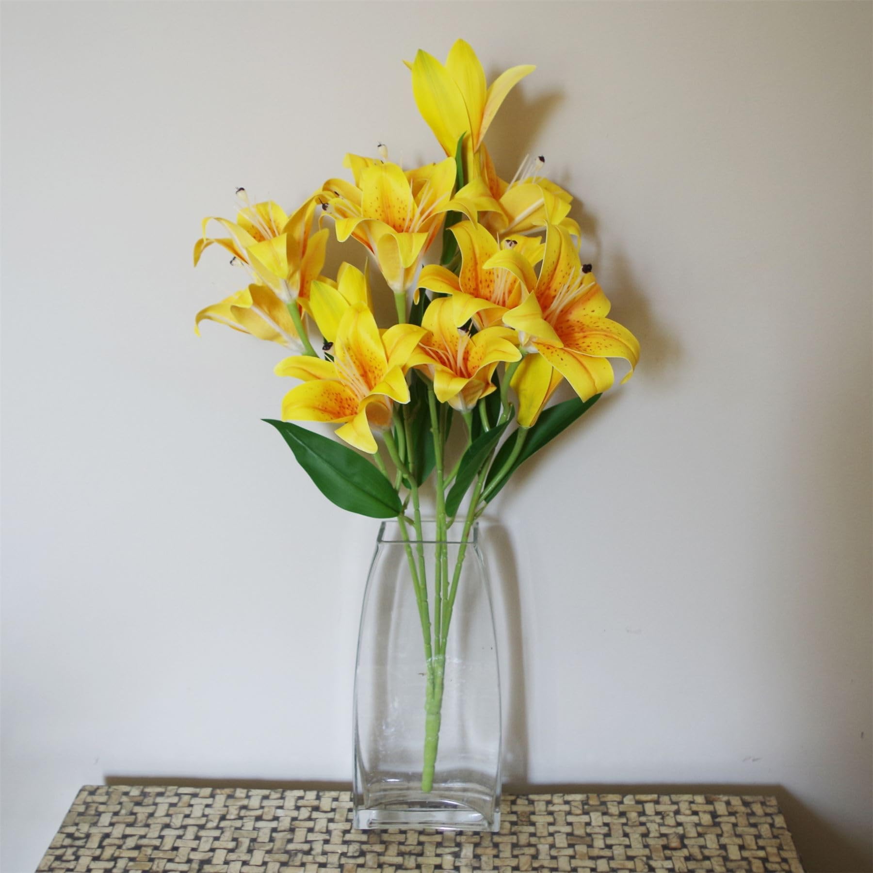 Artificial Lily Stem - Yellow - 60cm - Leaf