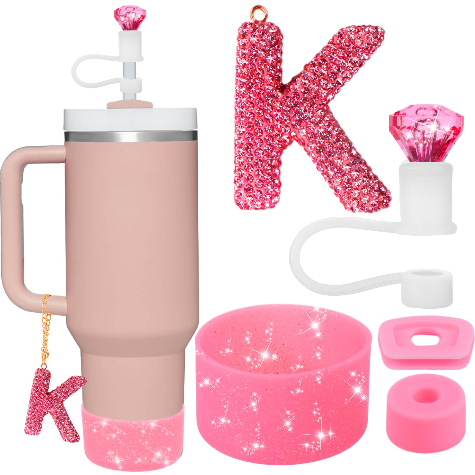 Mity Rian Zubehör-Set Für Stanley Cup (30 Oz / 1,2 L) - 10-teilig Mit Strohhalmdeckel, Auslaufsicherem Stopper, Silikonstiefel, Anhänger In Blau