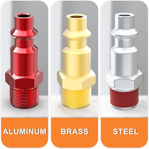 Miniatura 66 de GASHER Enchufe de aire industrial hembra NPT de 1/4 pulgadas, enchufes neumáticos 300PSI (paquete de 10)