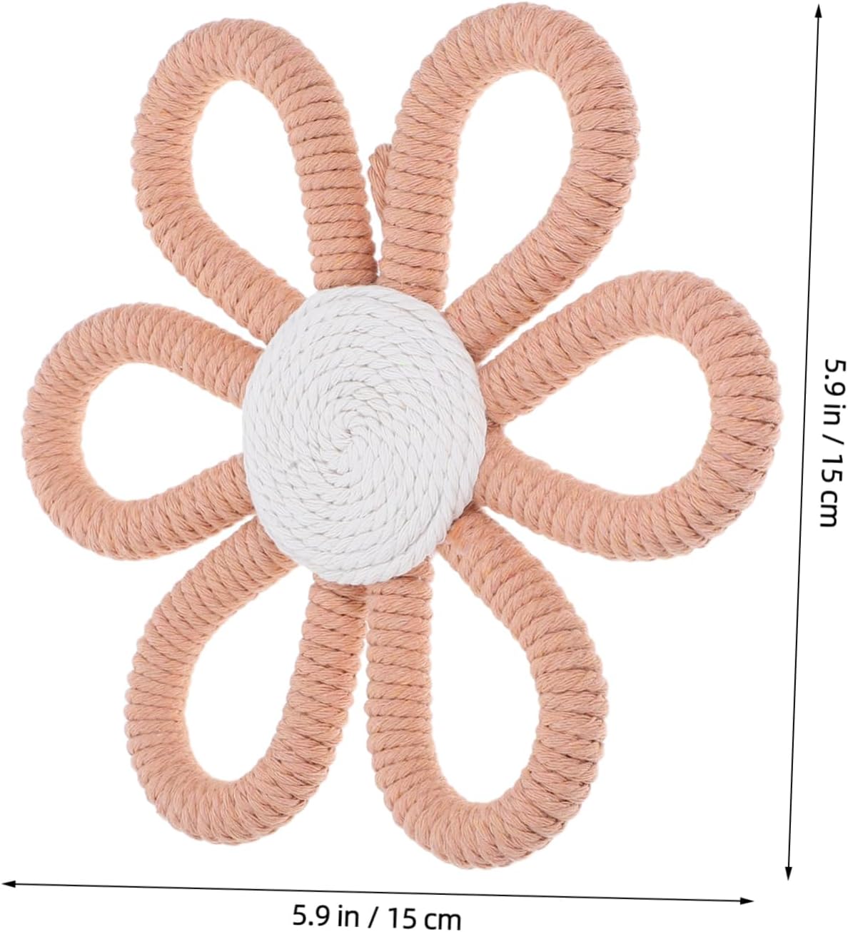 DECHOUS 6pcs Boho Nursery Decor Woven Flower Wall Hanging Sign for Boys and Girls Room Charming Floral Ornaments Easy to Wall Art for Girls Bedrooms
