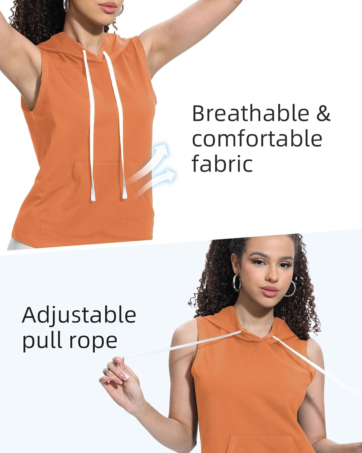 Xeoxarel Women's Sleeveless Vest Hoodies Tank Top (S-XL) - Image 6